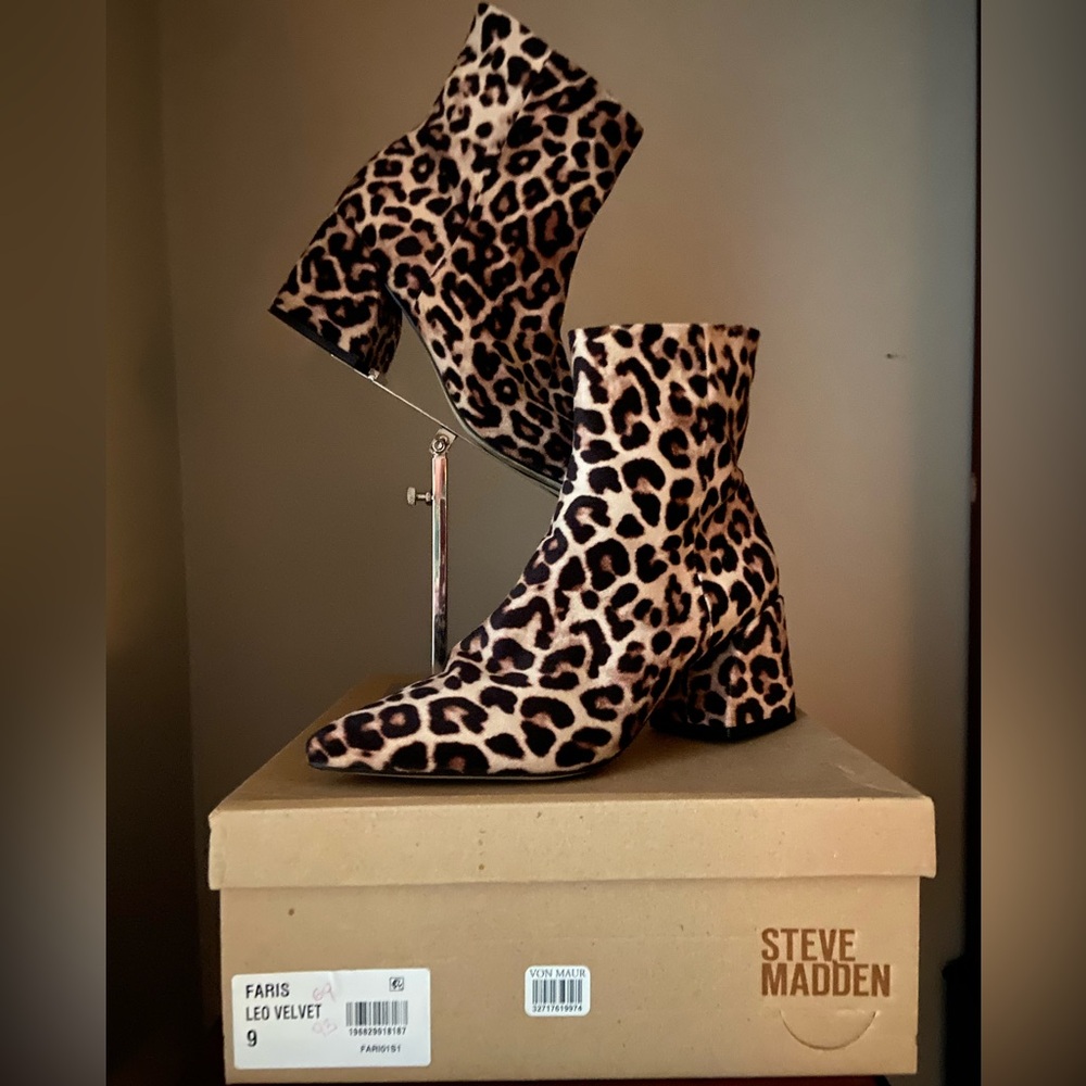 Steve Madden Leopard Print Ankle Booties